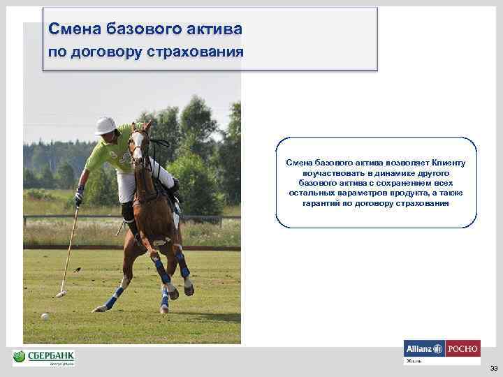 Смена базового актива по договору страхования Смена базового актива позволяет Клиенту поучаствовать в динамике