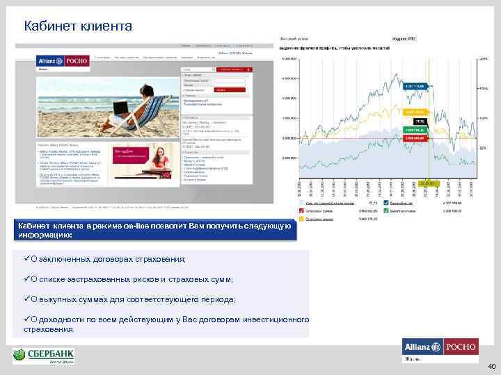 Кабинет клиента в режиме on-line позволит Вам получить следующую информацию: üО заключенных договорах страхования;