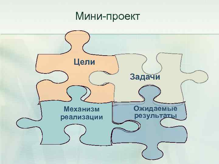 Мини-проект Цели Механизм реализации Задачи Ожидаемые результаты 
