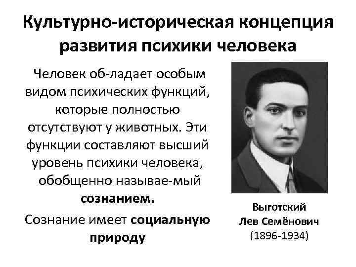 Концепция л. Выготский психология культурно историческая теория. Концепция Выготского о культурно-историческом развитии психики. Культурно-историческая теория развития психики. 4. Культурно-историческая концепция развития психики человека.