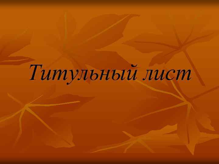 Титульный лист 