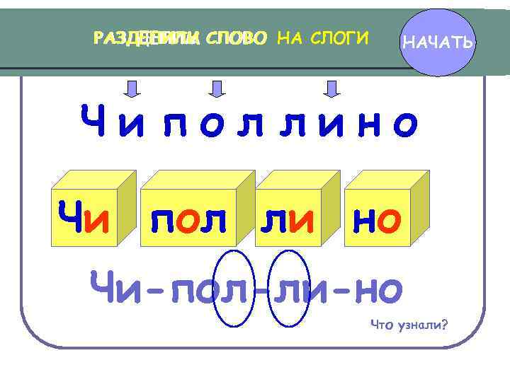 Картина поделить на слоги