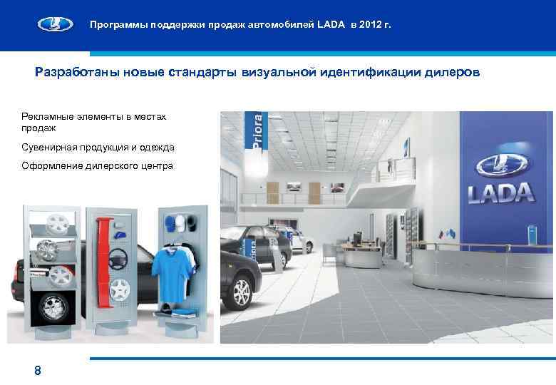 Программы поддержки продаж автомобилей LADA в 2012 г. Разработаны новые стандарты визуальной идентификации дилеров