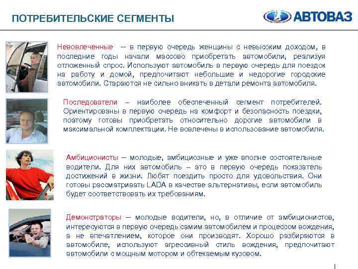 ПОТРЕБИТЕЛЬСКИЕ СЕГМЕНТЫ Невовлеченные – в первую очередь женщины с невысоким доходом, в последние годы