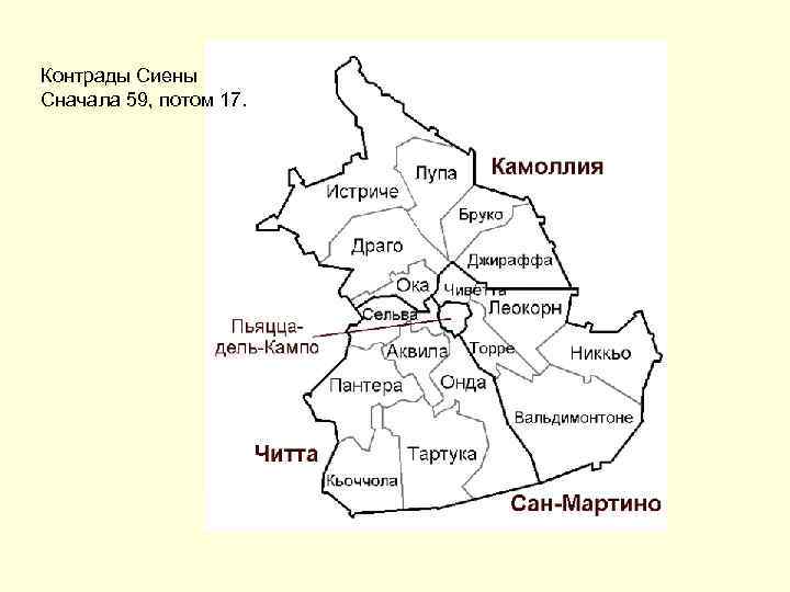 Контрады Сиены Сначала 59, потом 17. 