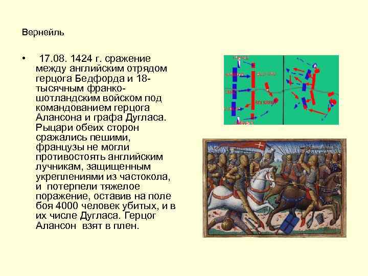 Вернейль • 17. 08. 1424 г. сражение между английским отрядом герцога Бедфорда и 18