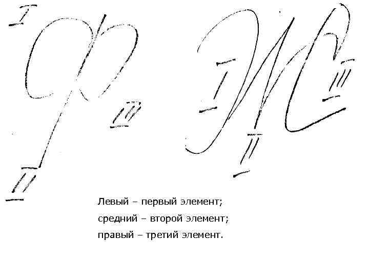 Левый – первый элемент; средний – второй элемент; правый – третий элемент. 