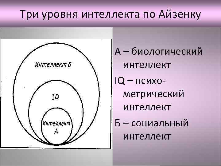 На рисунке представлена графическая модель структуры интеллекта г айзенка где iq означает интеллект