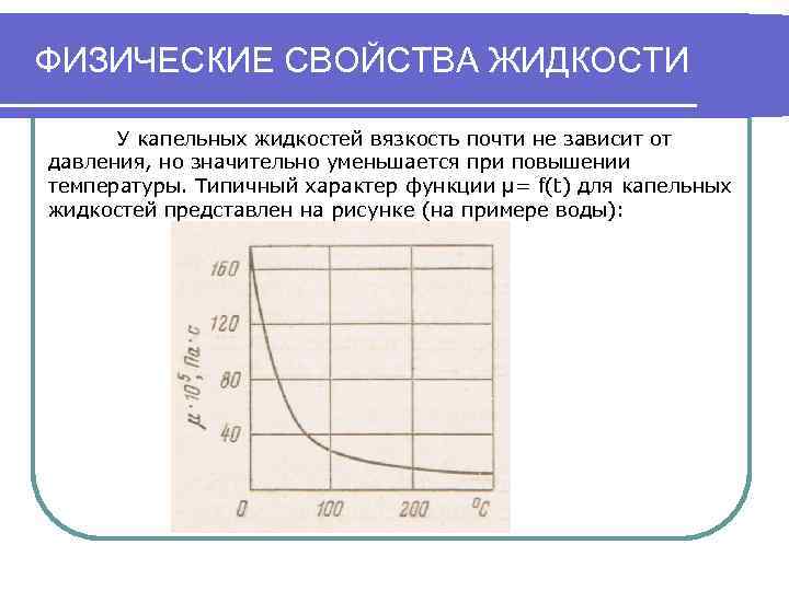 Физические свойства жидкости