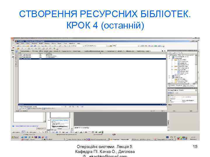 СТВОРЕННЯ РЕСУРСНИХ БІБЛІОТЕК. КРОК 4 (останній) Операційні системи. Лекція 5. Кафедра ПІ. Качко О.