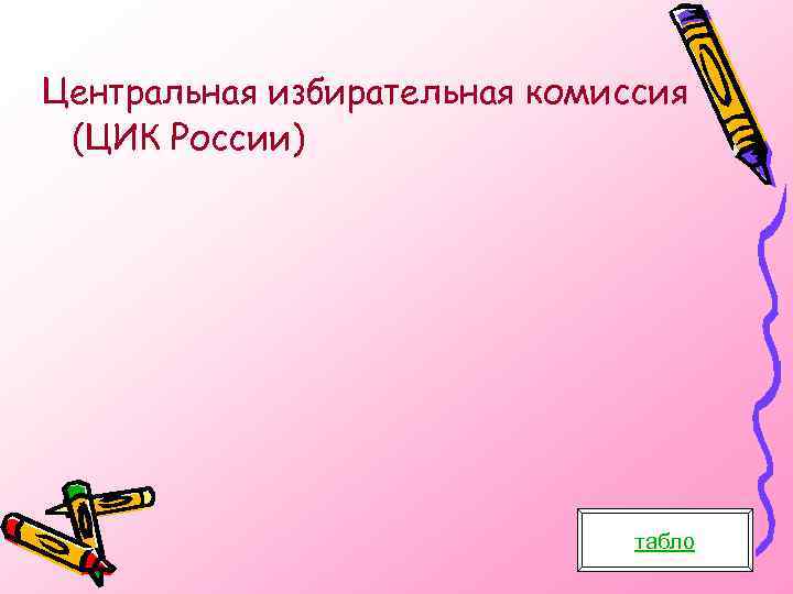 Центральная избирательная комиссия (ЦИК России) табло 