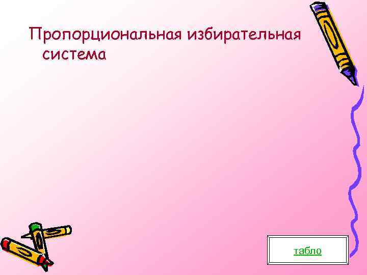Пропорциональная избирательная система табло 