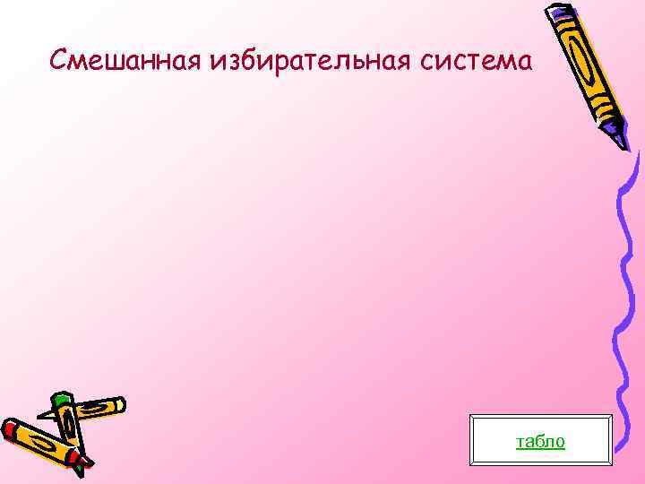 Смешанная избирательная система табло 