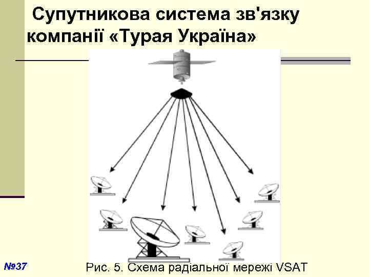  Супутникова система зв'язку компанії «Турая Україна» № 37 Рис. 5. Схема радіальної мережі