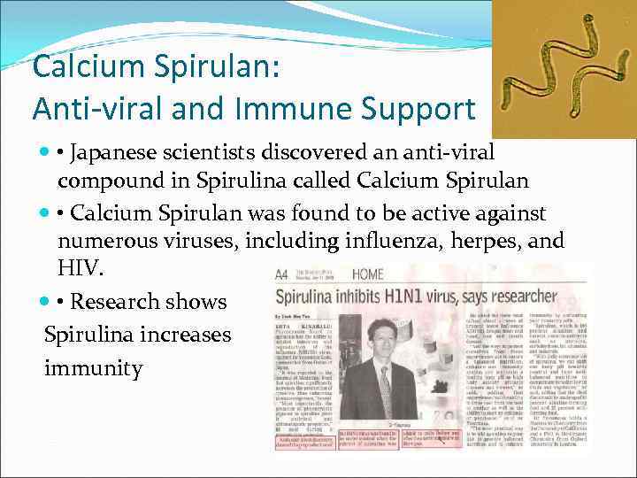 Calcium Spirulan: Anti-viral and Immune Support • Japanese scientists discovered an anti-viral compound in