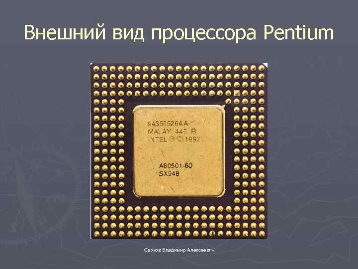 Внешний вид процессора Pentium Серков Владимир Алексеевич 