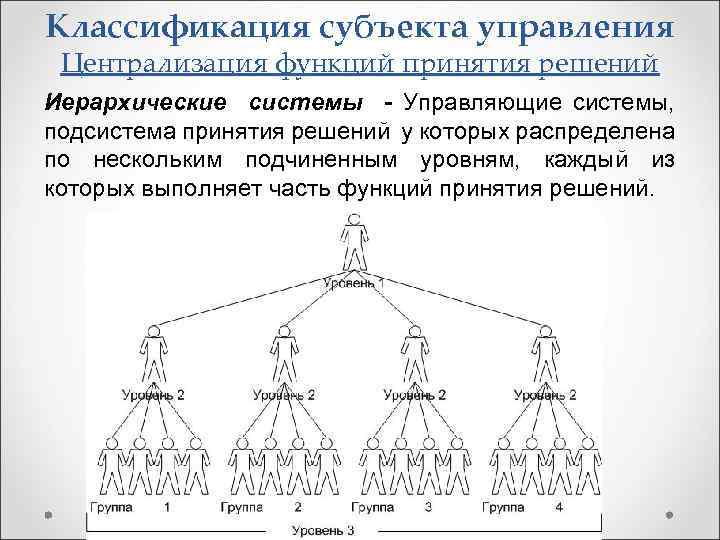 Виде иерархически организованной системы