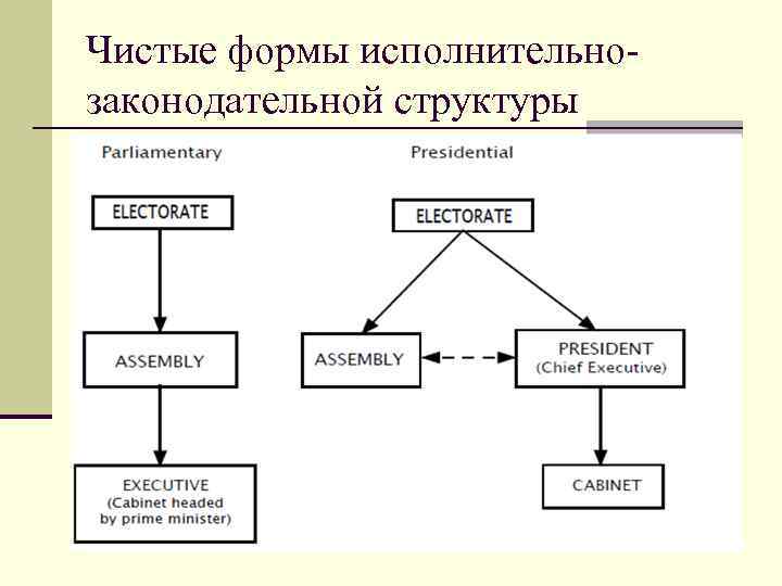 Чистые формы исполнительнозаконодательной структуры 