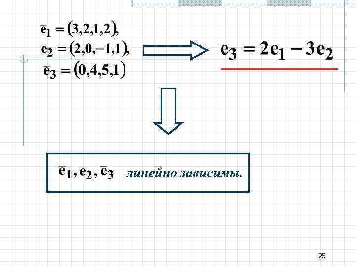 линейно зависимы. 25 