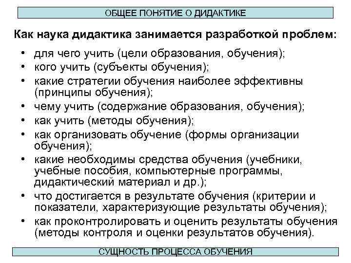 Дидактика проблемы дидактики. Чему учить дидактика. Как наука дидактика занимается разработкой проблем. Общее понятие о дидактике. Основной вопрос дидактики чему учить.