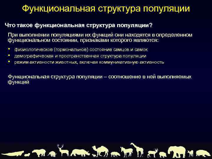 Обычно под структурой популяции понимают. Функции популяции. Функциональная структура популяции. Структурная организация популяции. Структура и функции популяций.