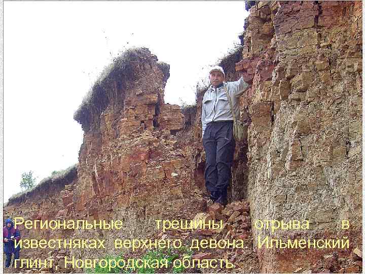 Региональные трещины отрыва в известняках верхнего девона. Ильменский глинт, Новгородская область 