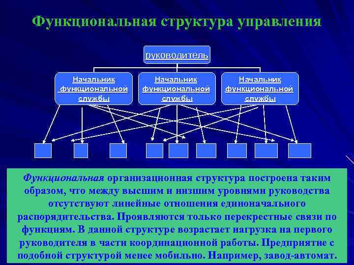 Функциональная структура управления предприятием. Функциональная основа организации