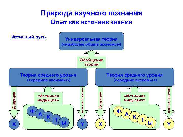 Природа научного познания Опыт как источник знания Истинный путь Универсальная теория ( «наиболее общие