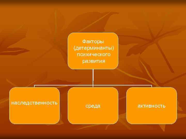 Факторы (детерминанты) психического развития наследственность среда активность 