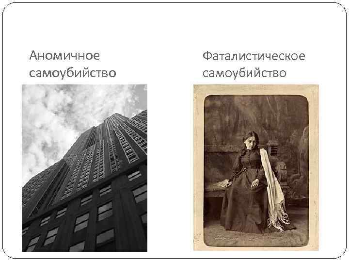 Аномичное самоубийство Фаталистическое самоубийство 