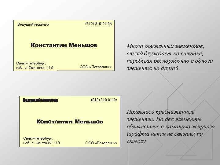 Ведущий инженер (812) 310 -01 -05 Константин Меньшов Санкт-Петербург, наб. р. Фонтанки, 118 Ведущий