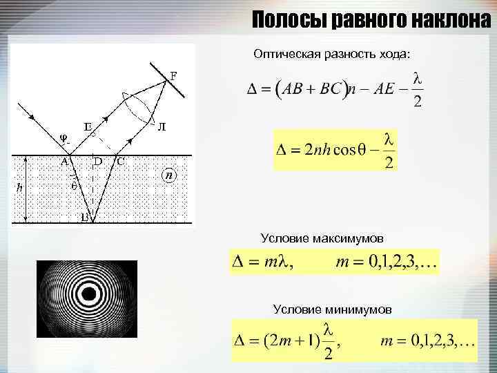 Почему интерференционную картину в тонких пленках называют полосами равного наклона