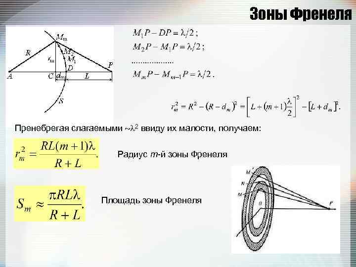 Теория зон френеля рисунок распределения на волновой поверхности радиус зон френеля