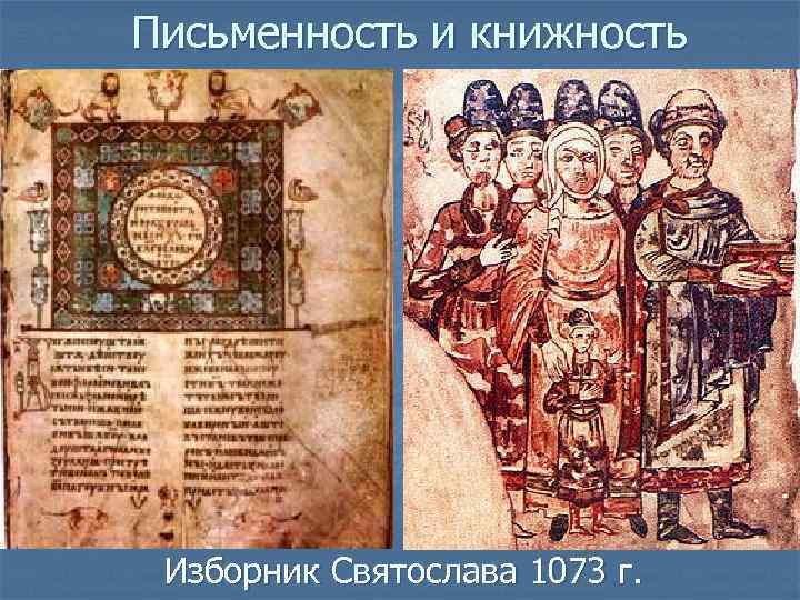Письменность и книжность Изборник Святослава 1073 г. 