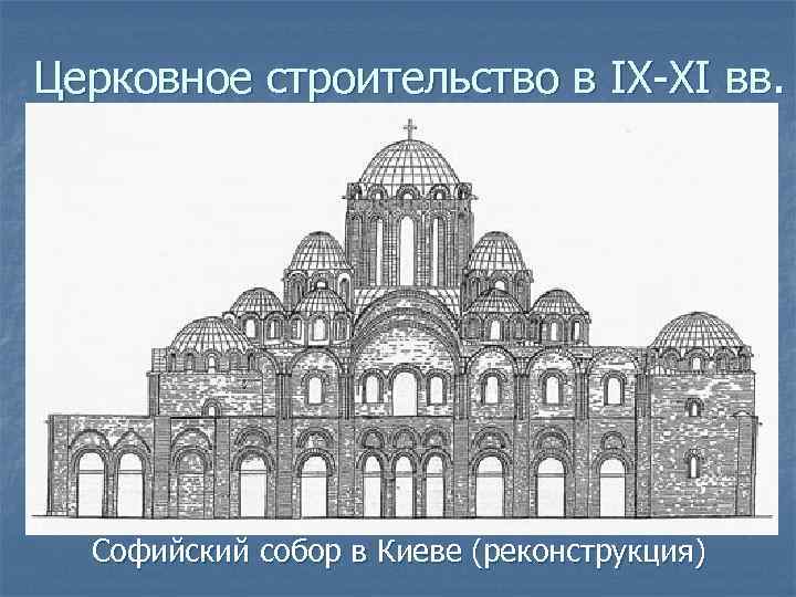 Церковное строительство в IX-XI вв. Софийский собор в Киеве (реконструкция) 