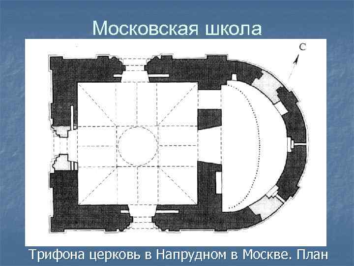 Московская школа Трифона церковь в Напрудном в Москве. План 