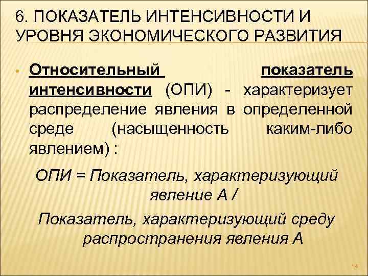 Определить относительный показатель интенсивности