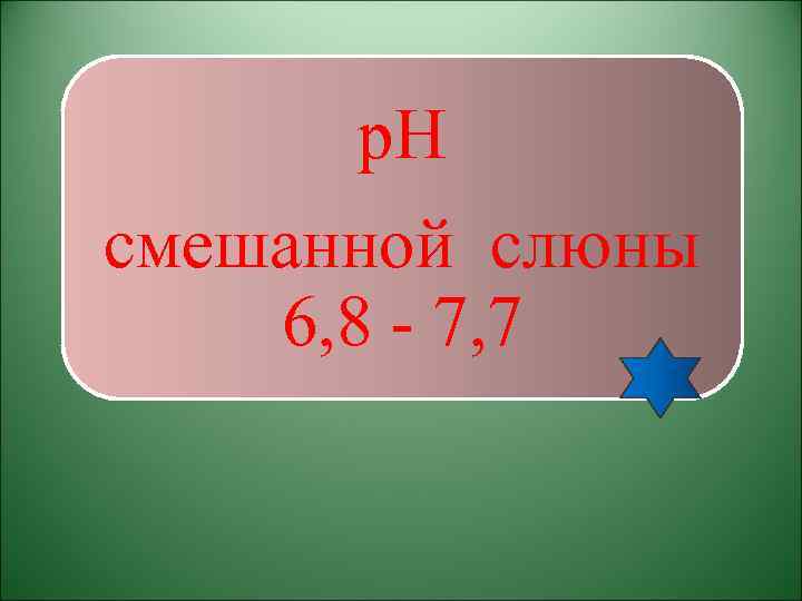 р. Н смешанной слюны 6, 8 - 7, 7 