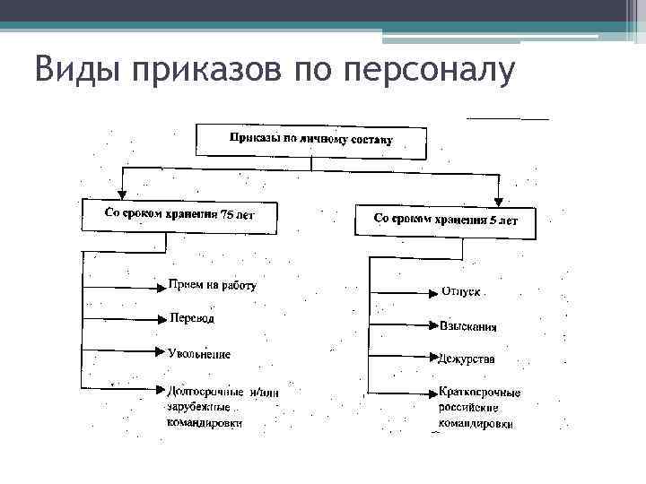 Виды приказов по персоналу 