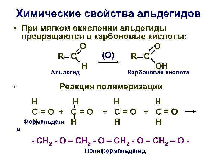 Химические свойства получение и применение альдегидов