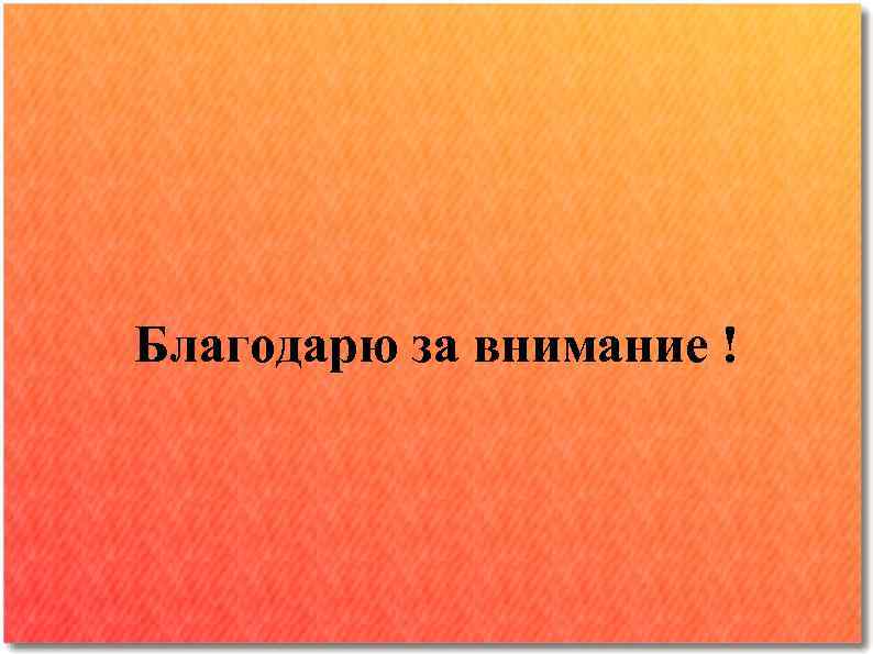 Благодарю за внимание ! 