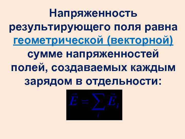 Принцип суперпозиции магнитных полей. Принцип суперпозиции электрических полей. Сумма напряженностей.