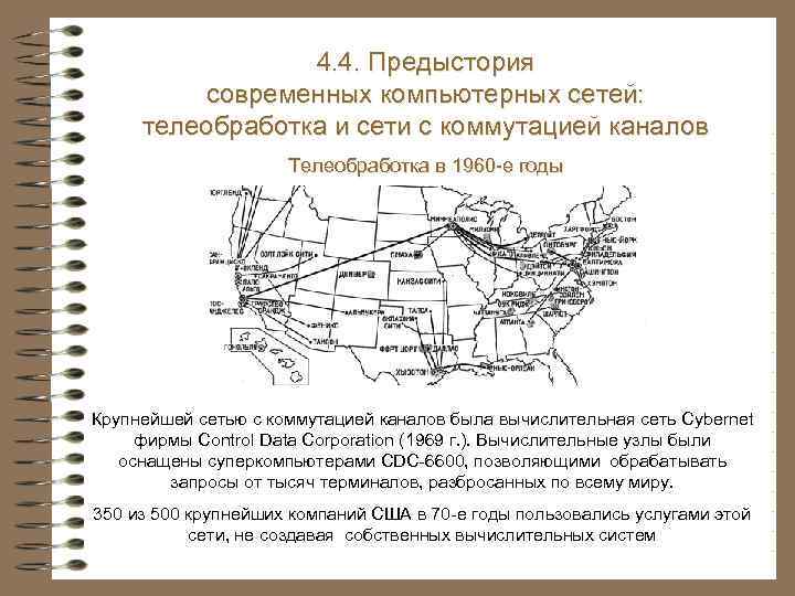 4. 3. Системы и сети электросвязи 4. 4. Предыстория современных компьютерных сетей: Теледоступ телеобработка