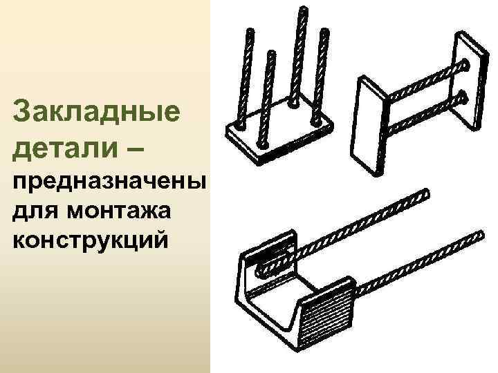 Закладные детали – предназначены для монтажа конструкций 