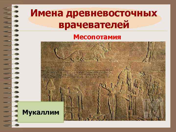 Имена древневосточных врачевателей Месопотамия Мукаллим 