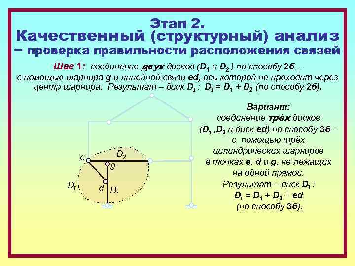 Этап 2. Качественный (структурный) анализ – проверка правильности расположения связей Шаг 1: соединение двух