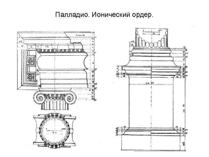 Чертеж ионического ордера