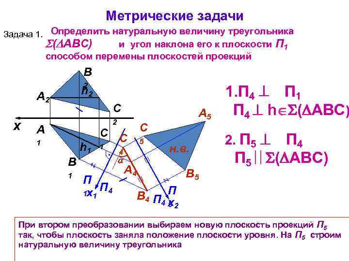 В натуральную величину проецируется плоскость на рисунке