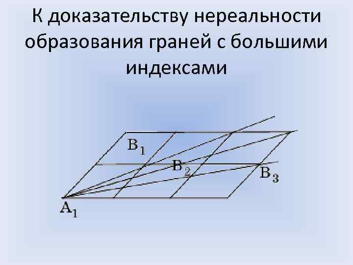 К доказательству нереальности образования граней с большими индексами 