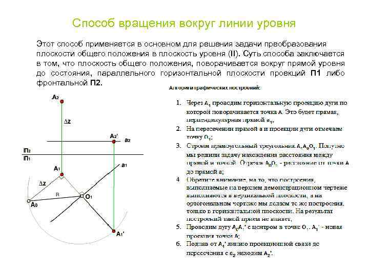 На чертеже решена задача преобразовать плоскость